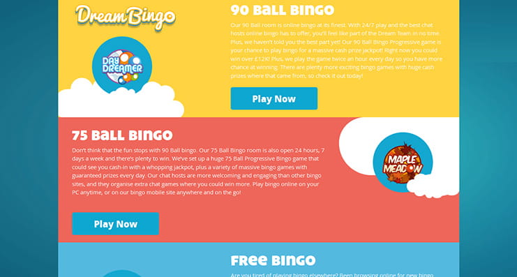 The different types of bingo games you can enjoy on Dream Bingo